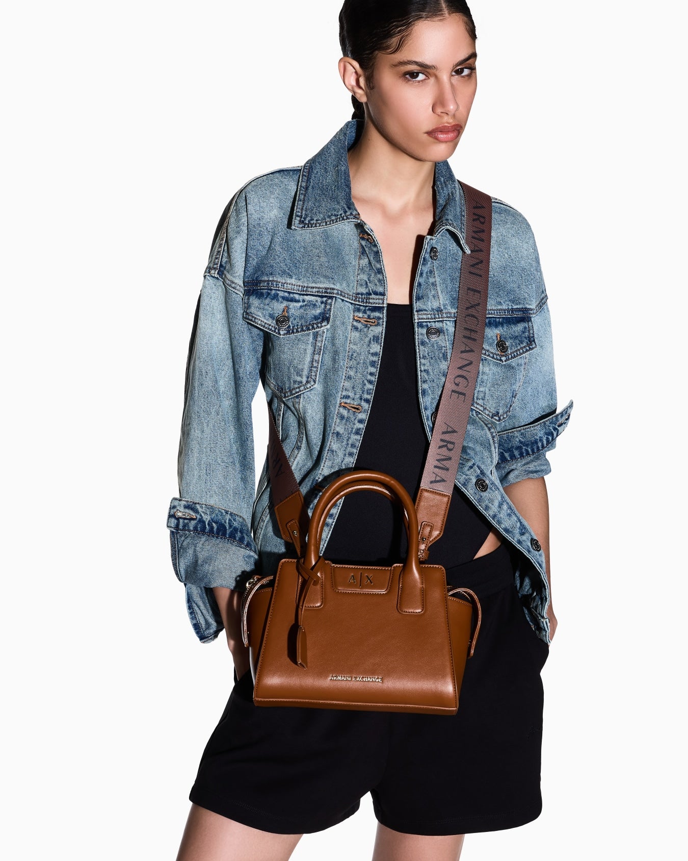 A.R.M.A.N.I E.X.C.H.A.N.G.E Handbag with shoulder strap and logo