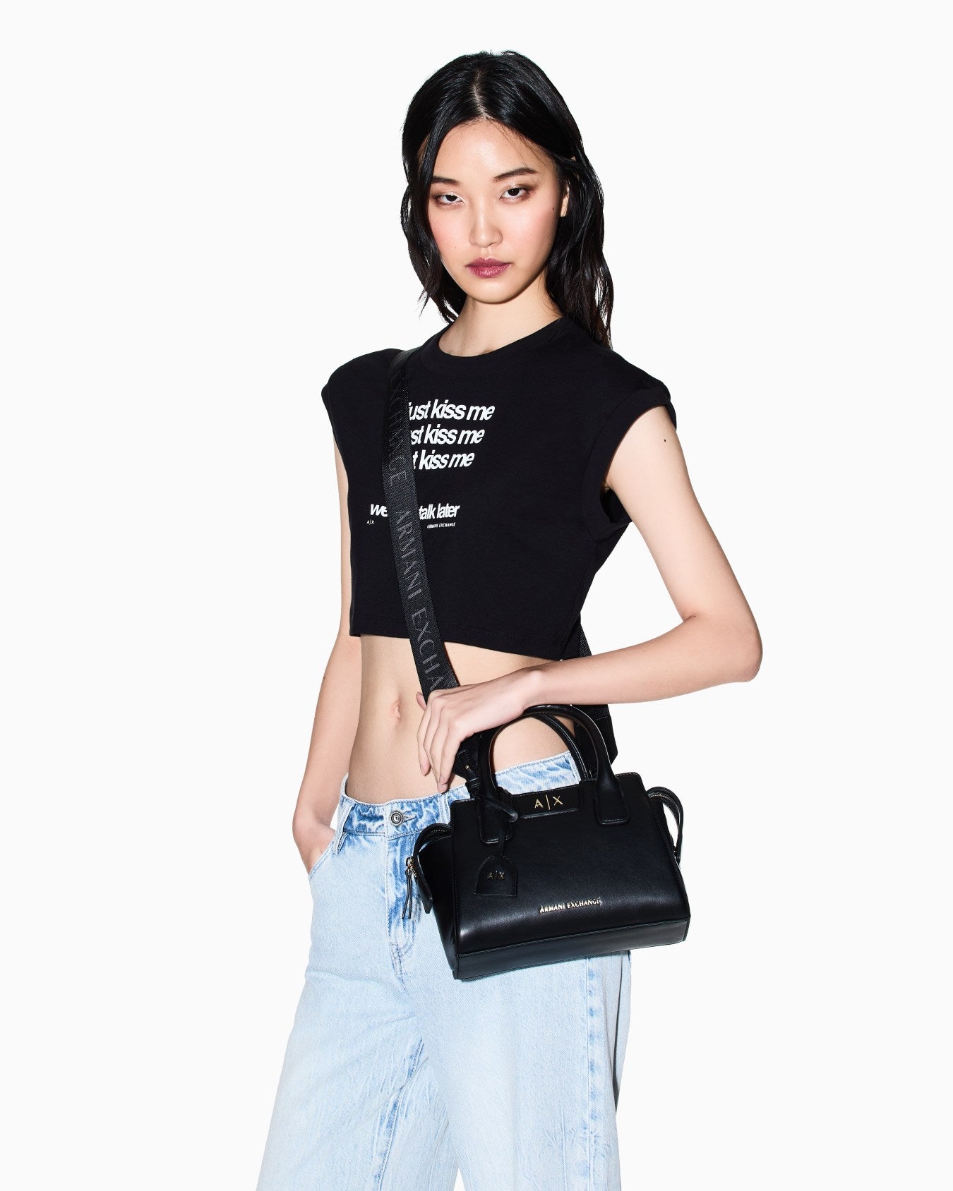A.R.M.A.N.I E.X.C.H.A.N.G.E Handbag with shoulder strap and logo