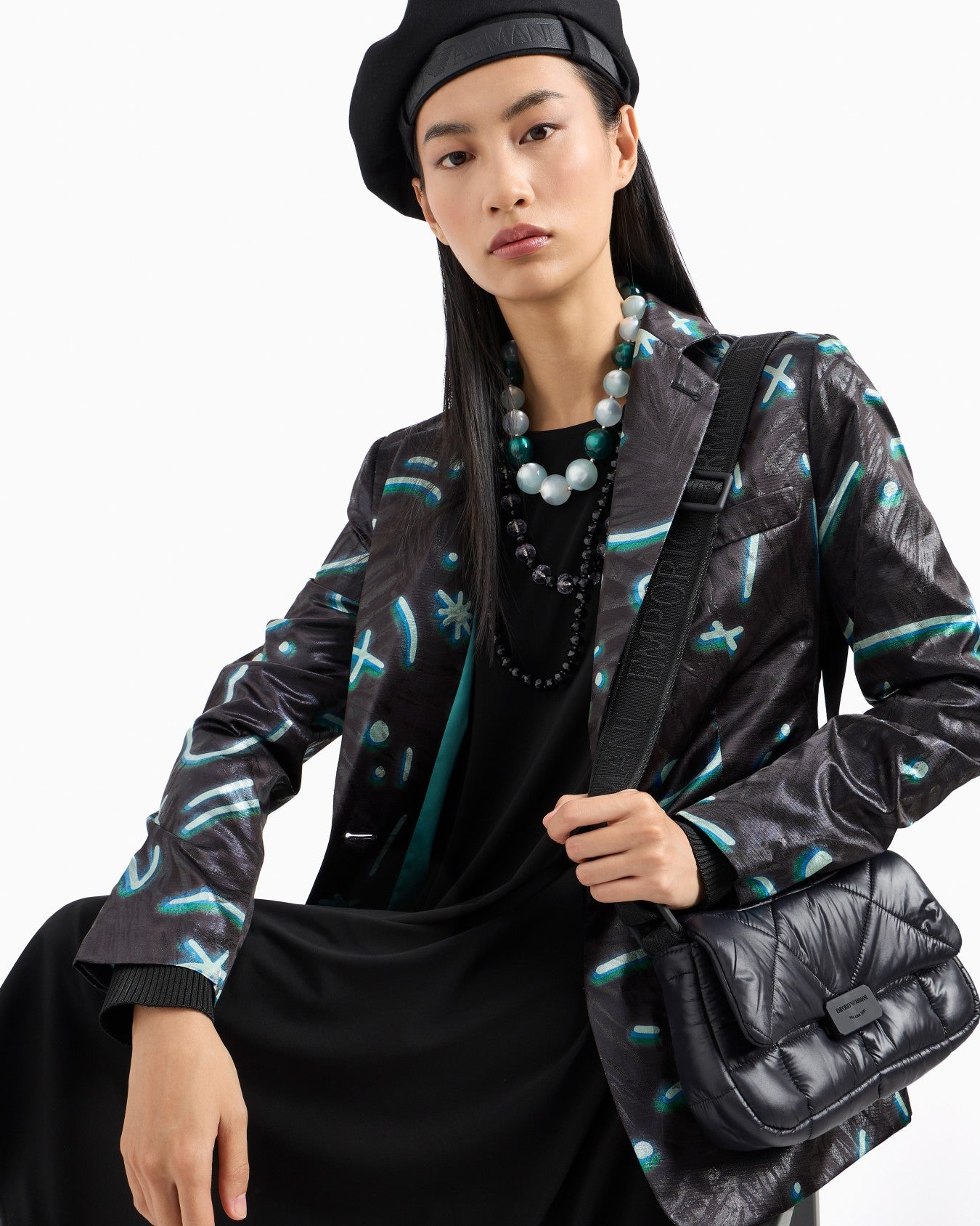 E.M.P.O.R.I.O A.R.M.A.N.I Shoulder bag in quilted nylon