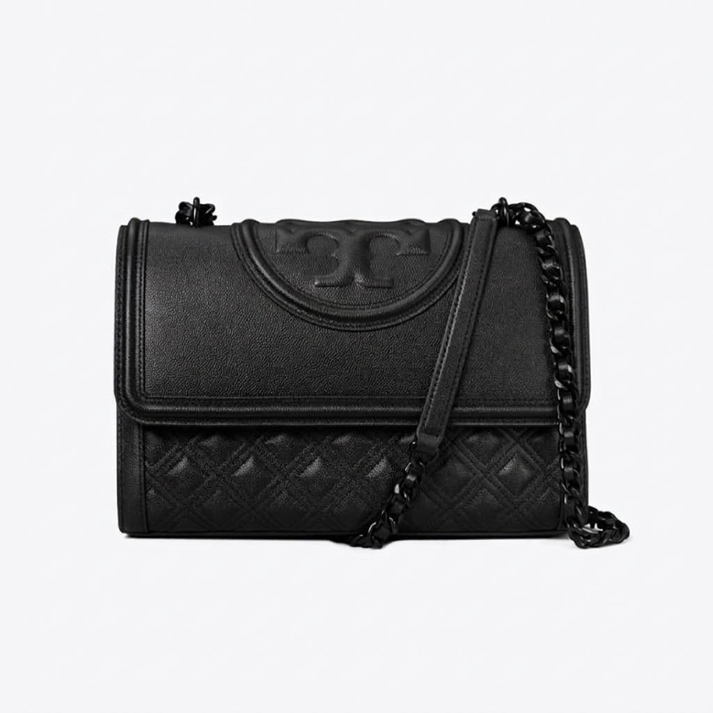 T.O.R.Y B.U.R.C.H FLEMING POLISHED-GRAIN CONVERTIBLE SHOULDER BAG
