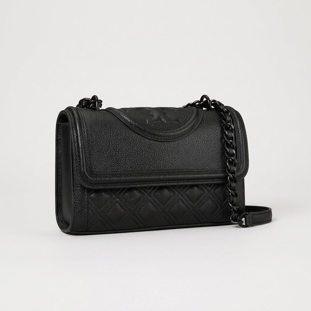 T.O.R.Y B.U.R.C.H FLEMING POLISHED-GRAIN CONVERTIBLE SHOULDER BAG