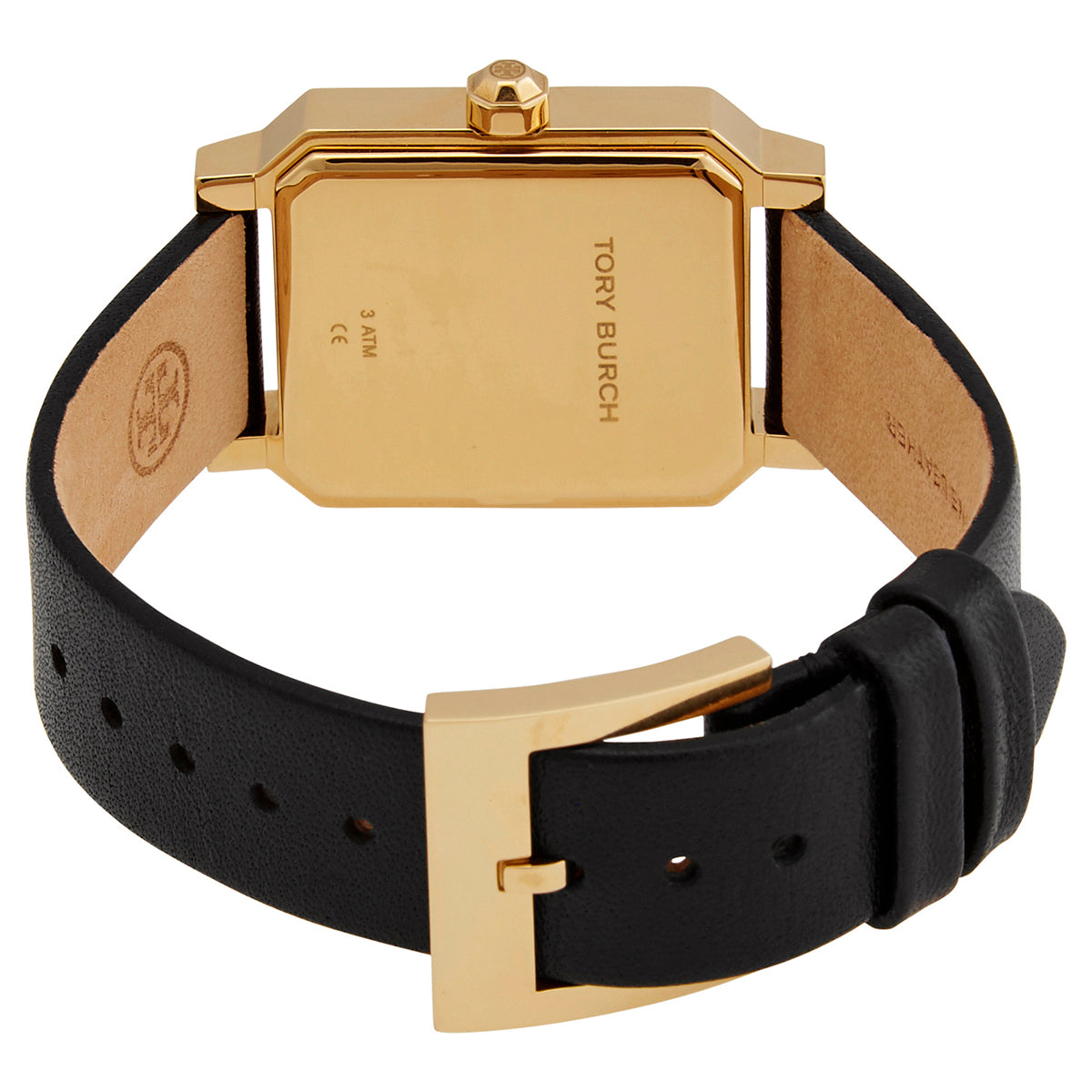T.O.R.Y B.U.R.C.H Robinson Gold Black Leather Strap Watch