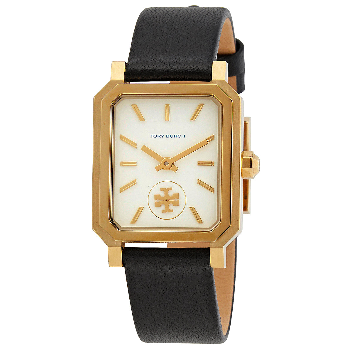 T.O.R.Y B.U.R.C.H Robinson Gold Black Leather Strap Watch