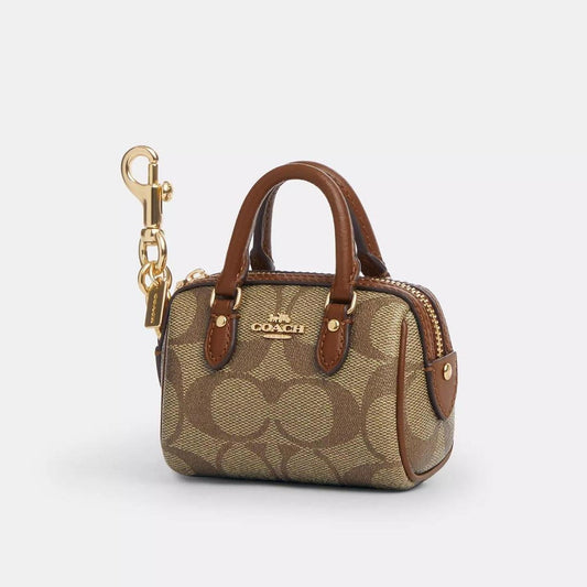 C.O.A.C.H Mini Rowan Bag Charm In Signature Canvas