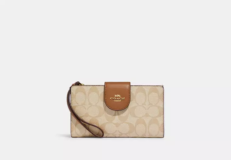 C.O.A.C.H Tech Phone Wallet In Colorblock Signature Canvas