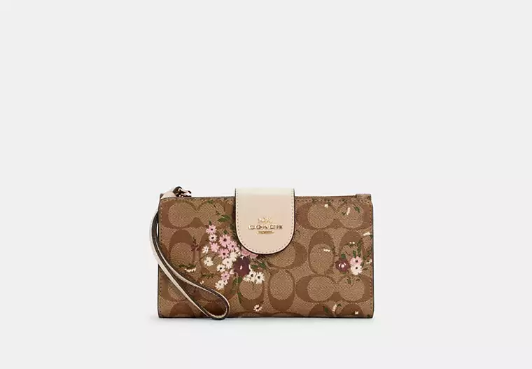 C.O.A.C.H Wallet In Signature Canvas With Evergreen Floral Print