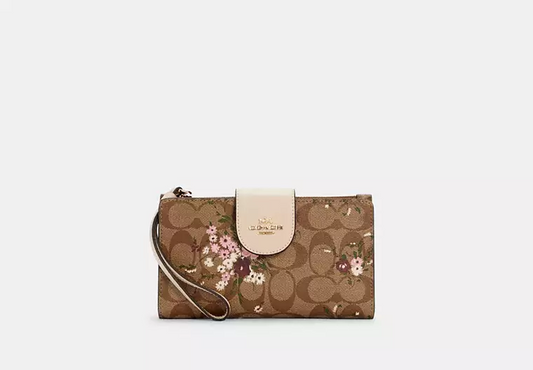 C.O.A.C.H Wallet In Signature Canvas With Evergreen Floral Print
