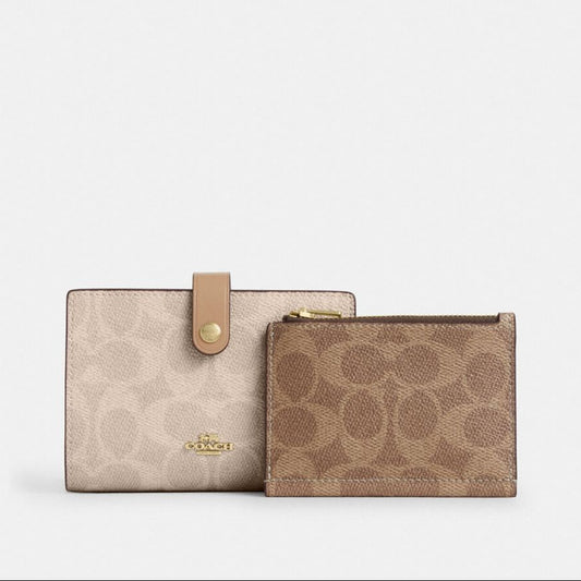 C.O.A.C.H 2-IN-1 WALLET IN BLOCKED SIGNATURE CANVAS
