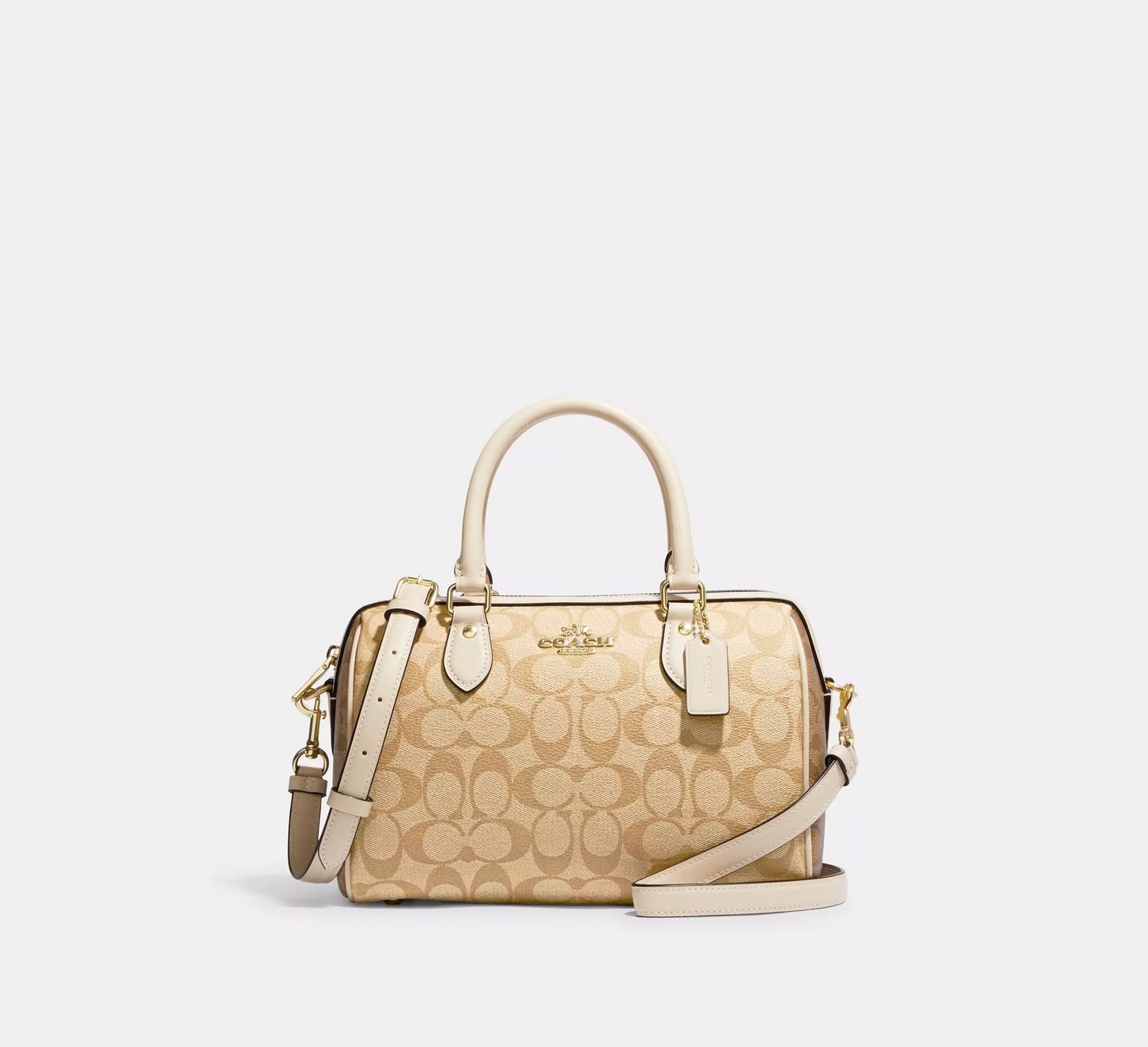 C.O.A.C.H Rowan Satchel Bag In Blocked Signature Canvas CROSSBODY