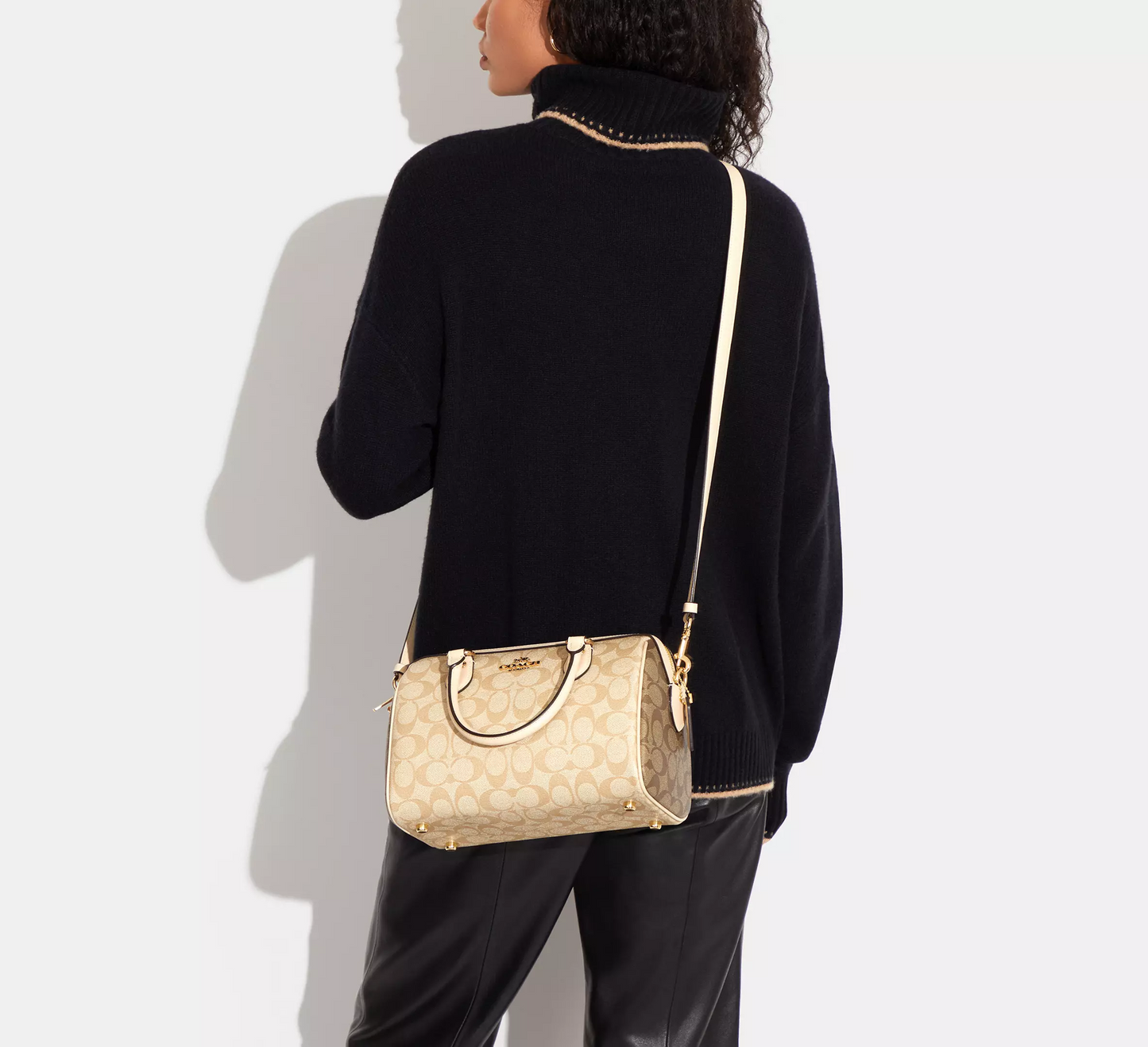 C.O.A.C.H Rowan Satchel Bag In Blocked Signature Canvas CROSSBODY
