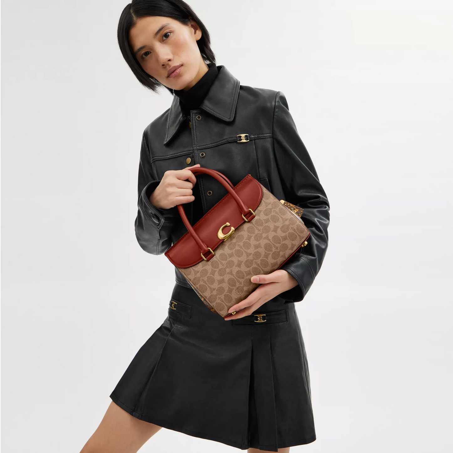 C.O.A.C.H Broome Carryall In Signature Canvas With Snakeskin Detail