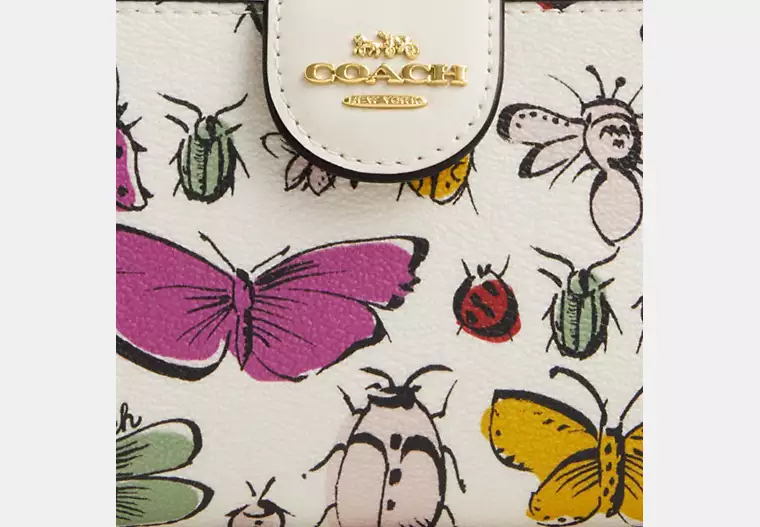 C.O.A.C.H Medium Corner Zip Wallet With Creature Print