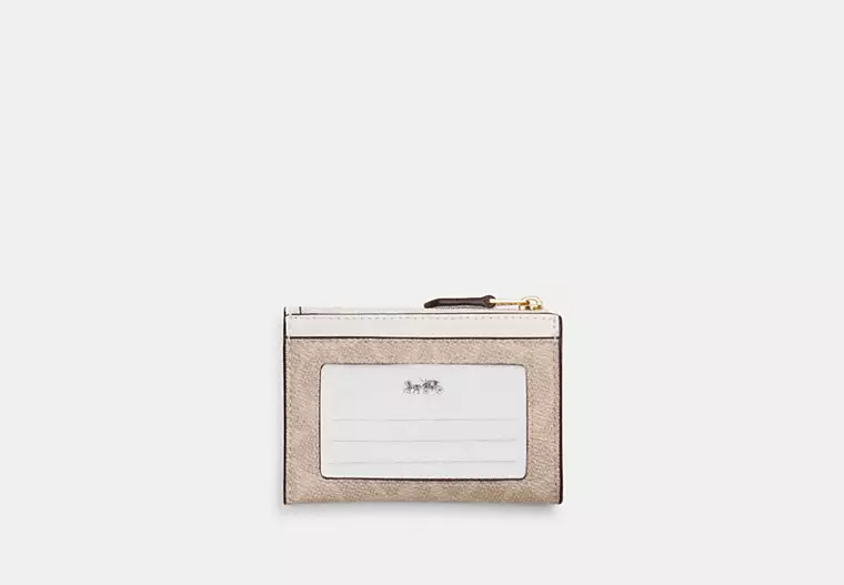 C.O.A.C.H Mini Skinny Id Case In Signature Canvas
