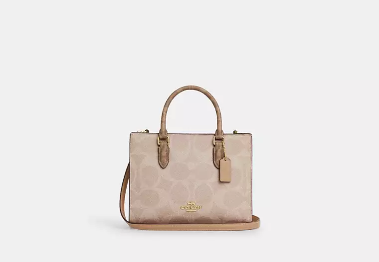 C.O.A.C.H Maggie Small Tote Bag In Blocked Signature Canvas