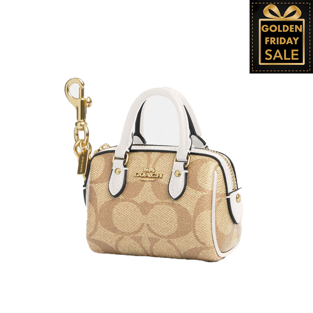 C.O.A.C.H Mini Rowan Bag Charm In Signature Canvas