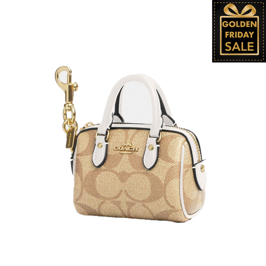 C.O.A.C.H Mini Rowan Bag Charm In Signature Canvas