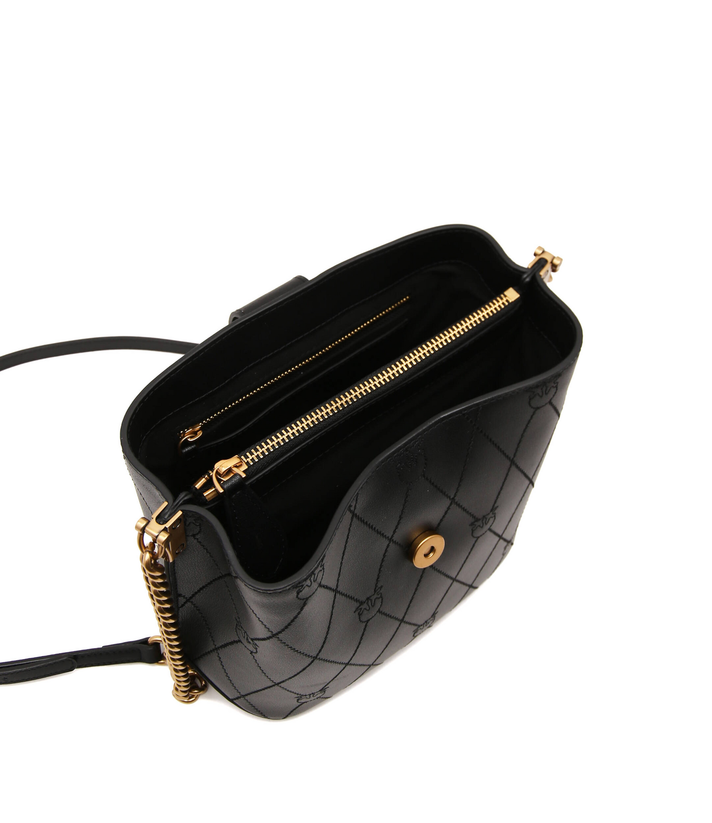 P.I.N.K.O Leather bucket bag LOVE BUCKET WAVE LOGO CL