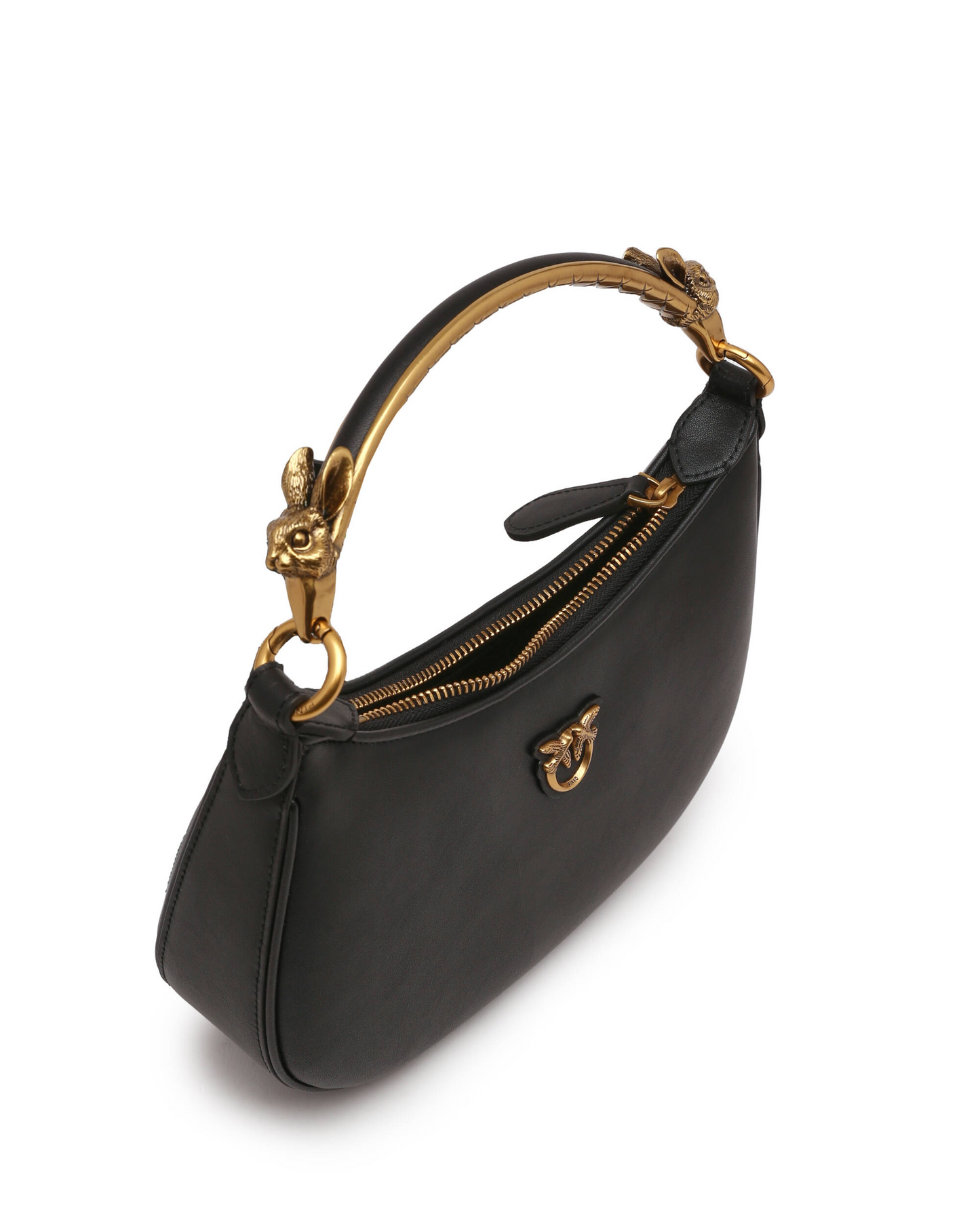 P.I.N.K.O Leather hobo MINI HALF MOON VITELLO SETA