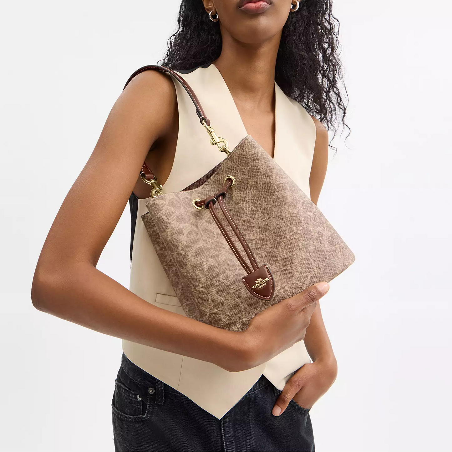 C.O.A.C.H Rowan Bucket Bag In Signature Canvas
