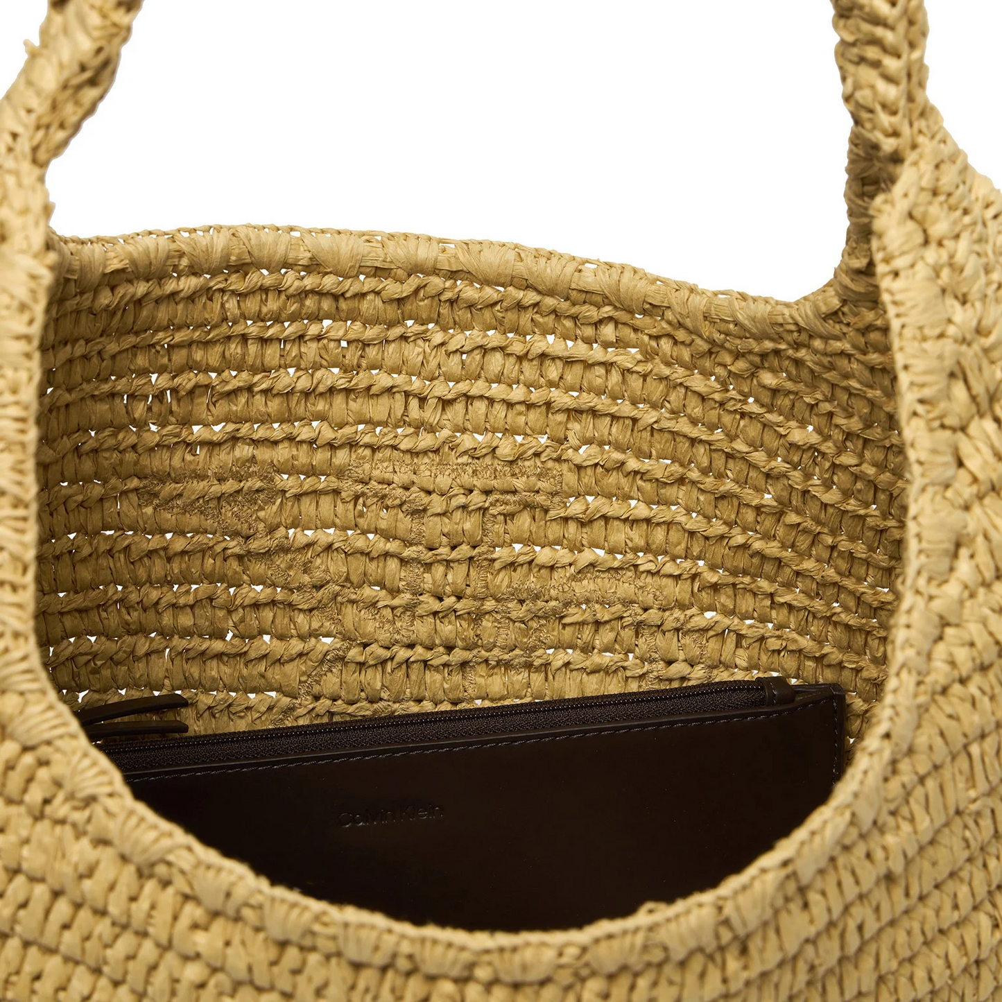C.A.L.V.I.N K.L.E.I.N Bold Ck Raffia Sm Shoulder Bag LV04F3448G Brown