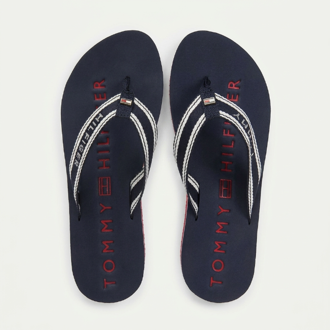 T.O.M.M.Y H.I.LF.I.G.E.R Women's Blue Flip-Flop Sandals