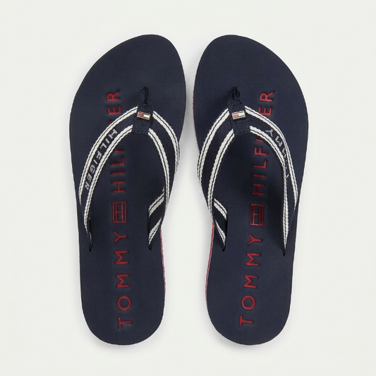 T.O.M.M.Y H.I.LF.I.G.E.R Women's Blue Flip-Flop Sandals