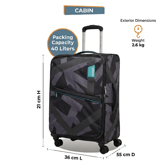 A.M.E.R.I.C.A.N T.O.U.R.I.S.T.E.R  three-piece suitcase set, model EPSILON LD7