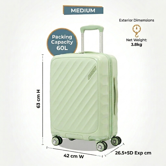 T.R.A.V.E.L.E.R C.H.O.I.C.E ELM ABS Expandable Trolley Case / Suitcases