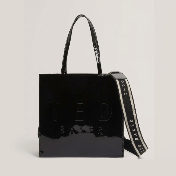 T.E.D B.A.K.E.R Women's Shoulder Bag in Black Patent