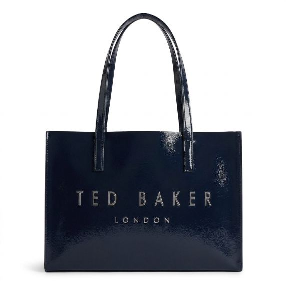 T.E.D B.A.K.E.R Women Navy Elongated Printed Crinkle Icon Bag