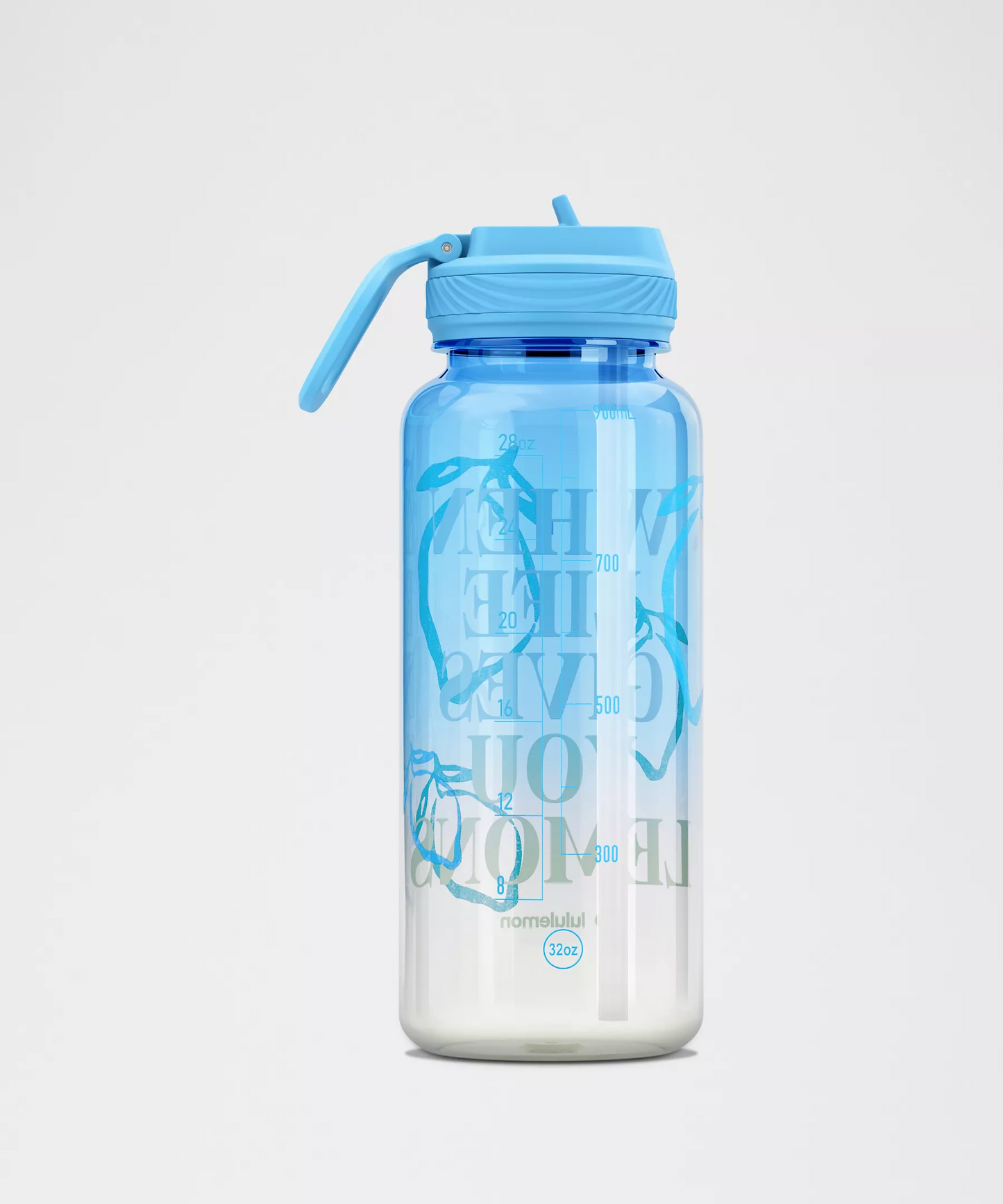L.U.L.U.L.E.M.O.N Back to Life Sport Bottle 32oz Straw Lid Lemons Quote