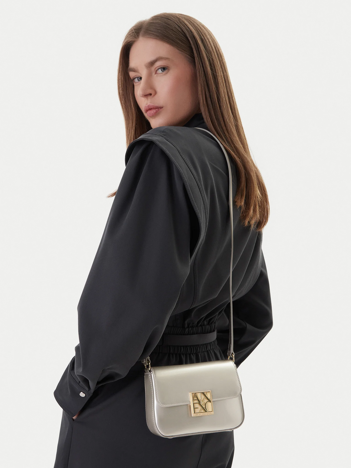 A.r.m.a.n.i E.x.c.h.a.n.g.e Shopper in monochrome technical fabric