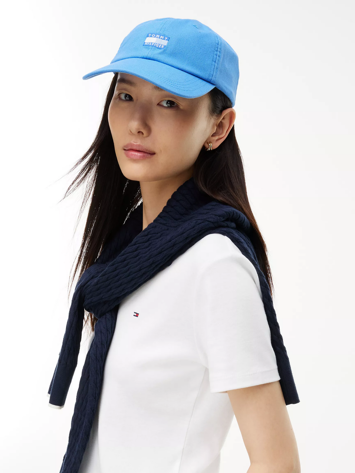 T.O.M.M.Y H.I.L.F.I.G.E.R Tonal Flag Logo Canvas Baseball Cap