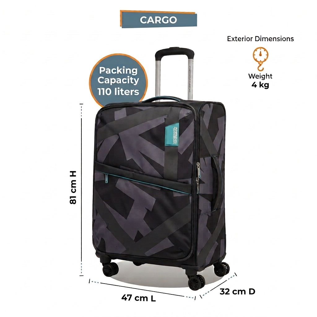 A.M.E.R.I.C.A.N T.O.U.R.I.S.T.E.R  three-piece suitcase set, model EPSILON LD7