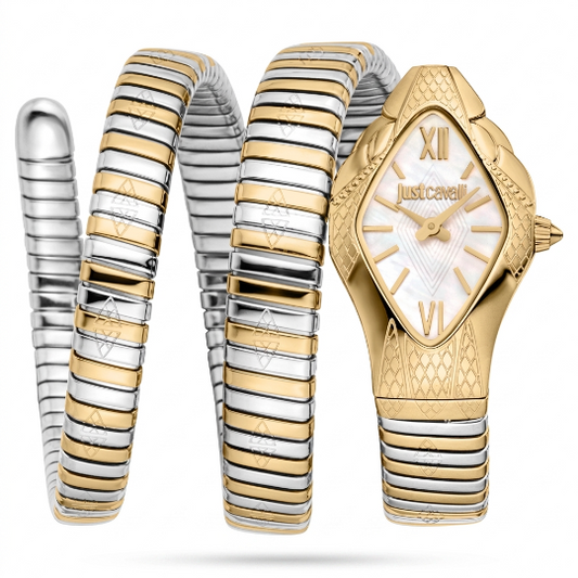J.U.S.T C.A.V.A.L.L.I Cristallo Mother of Pearl Dial Analog Women's Watch