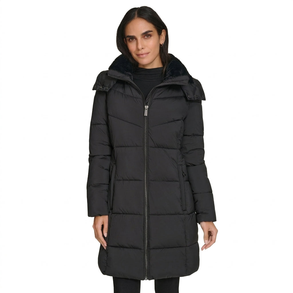 C.a.l.v.i.n K.l.e.i.n Stretch Outerwear CW433224-EBY Women's Jacket Black