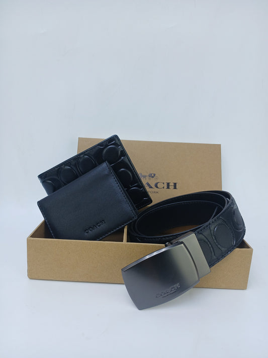 C.O.A.C.H Set Of Wallet , Card Holder & Belt