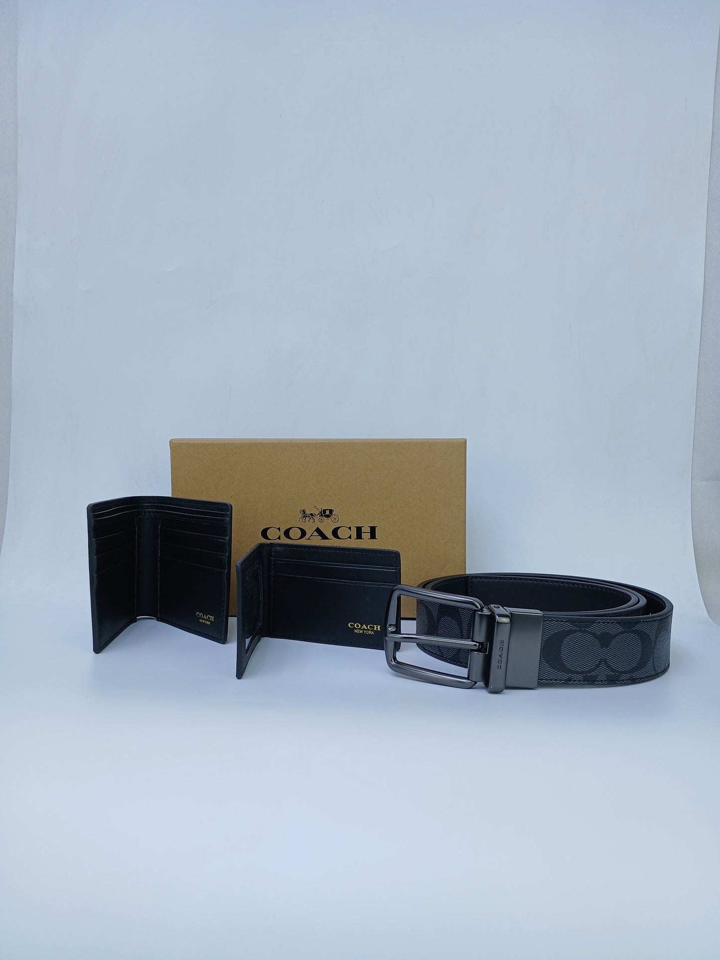 C.O.A.C.H Set Of Wallet , Card Holder & Belt
