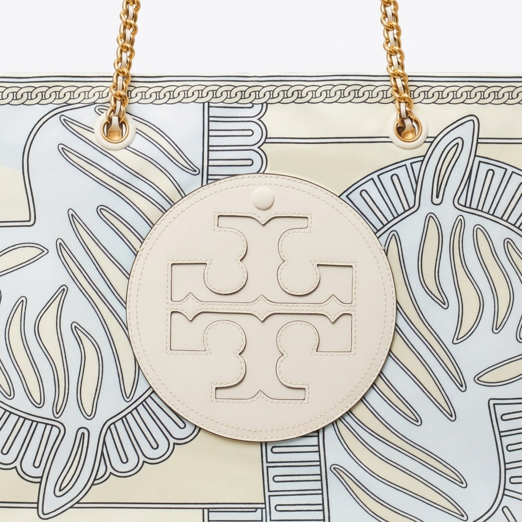 T.O.R.Y B.U.R.C.H ELLA PRINTED CHAIN TOTE BAG