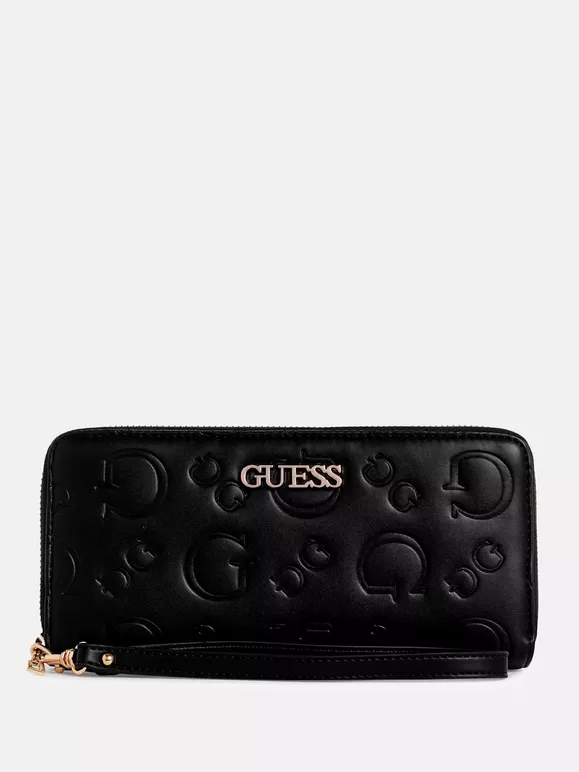 G.U.E.S.S Harleston Debossed Large Zip Wallet