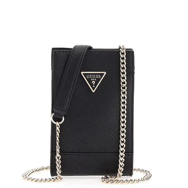 G.U.E.S.S Black Noelle Chit Chat Crossbody Bag