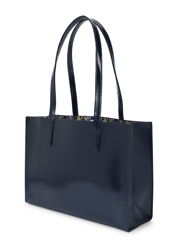 T.E.D B.A.K.E.R Women Navy Elongated Printed Crinkle Icon Bag
