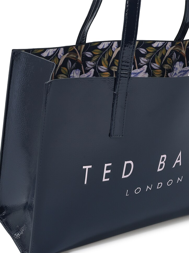 T.E.D B.A.K.E.R Women Navy Elongated Printed Crinkle Icon Bag