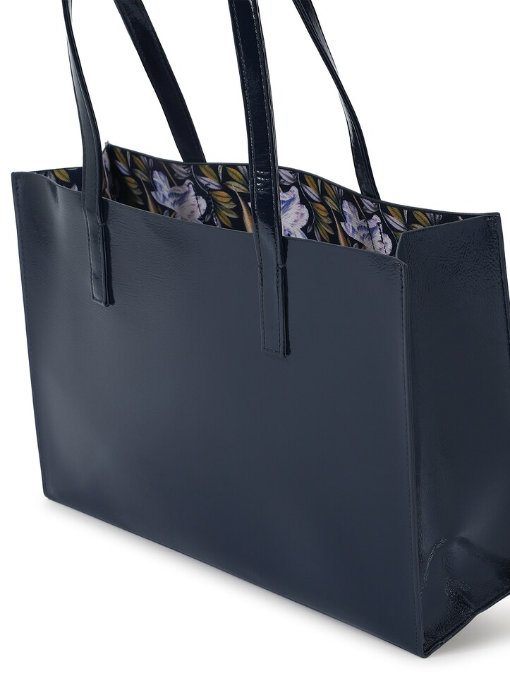 T.E.D B.A.K.E.R Women Navy Elongated Printed Crinkle Icon Bag