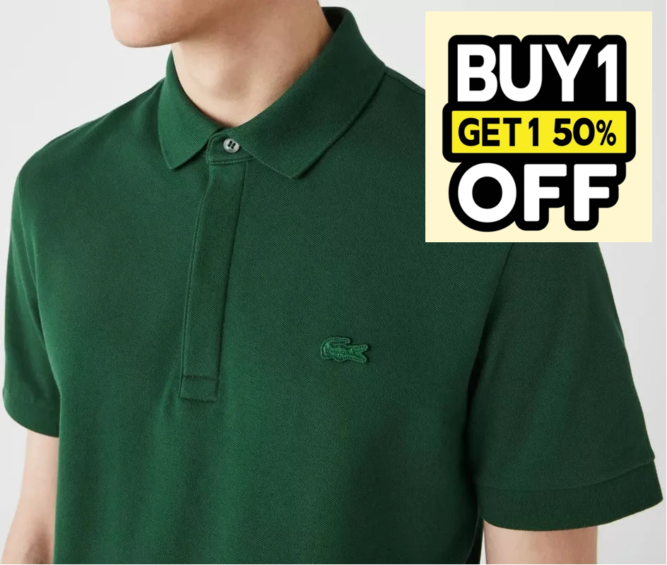 L.a.C.O-S.T.E. P.O.L.O. shirt Slim Fit Paris Stretch Pique Polo Shirt Green