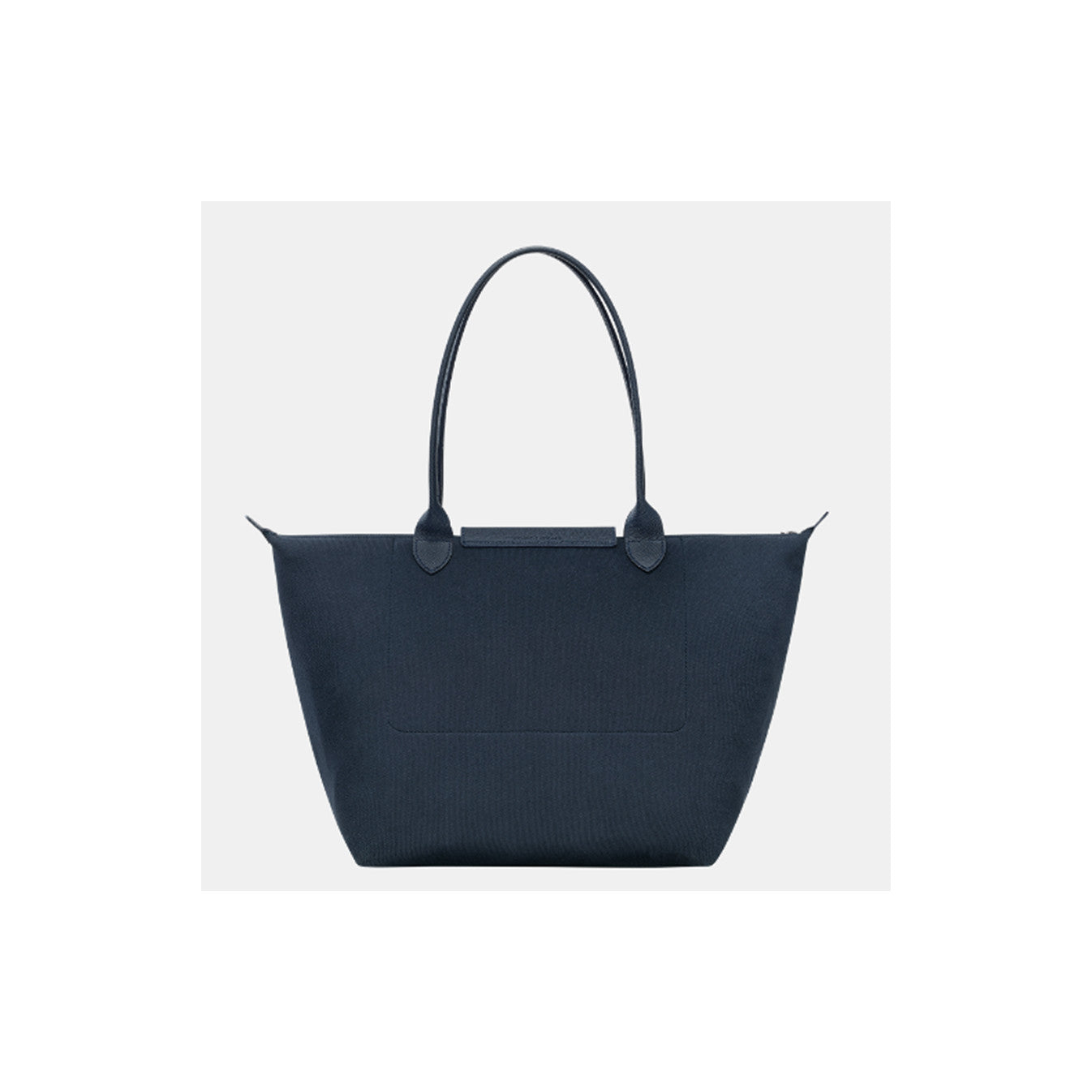 L.O-N.G-C.H-A.M-P  Le Pliage L Tote Bag In Canvas With Silver Color Metallic Hardware Navy