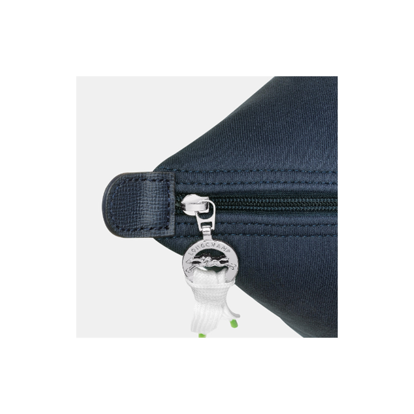 L.O-N.G-C.H-A.M-P  Le Pliage L Tote Bag In Canvas With Silver Color Metallic Hardware Navy