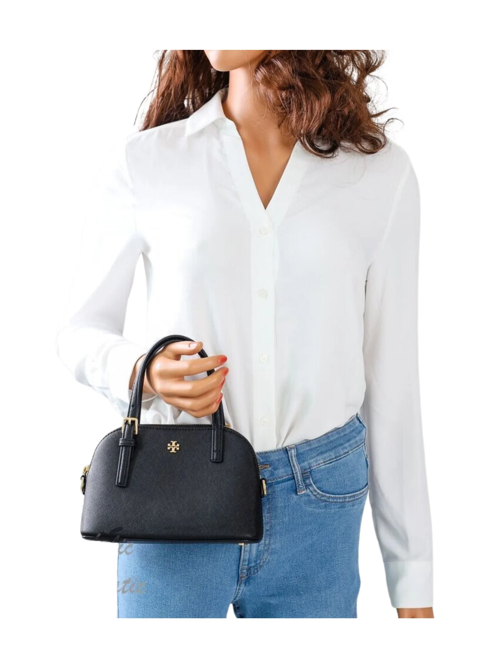 T.O.R.Y B.U.R.C.H Emerson Dome Mini Leather Satchel Crossbody Bag
