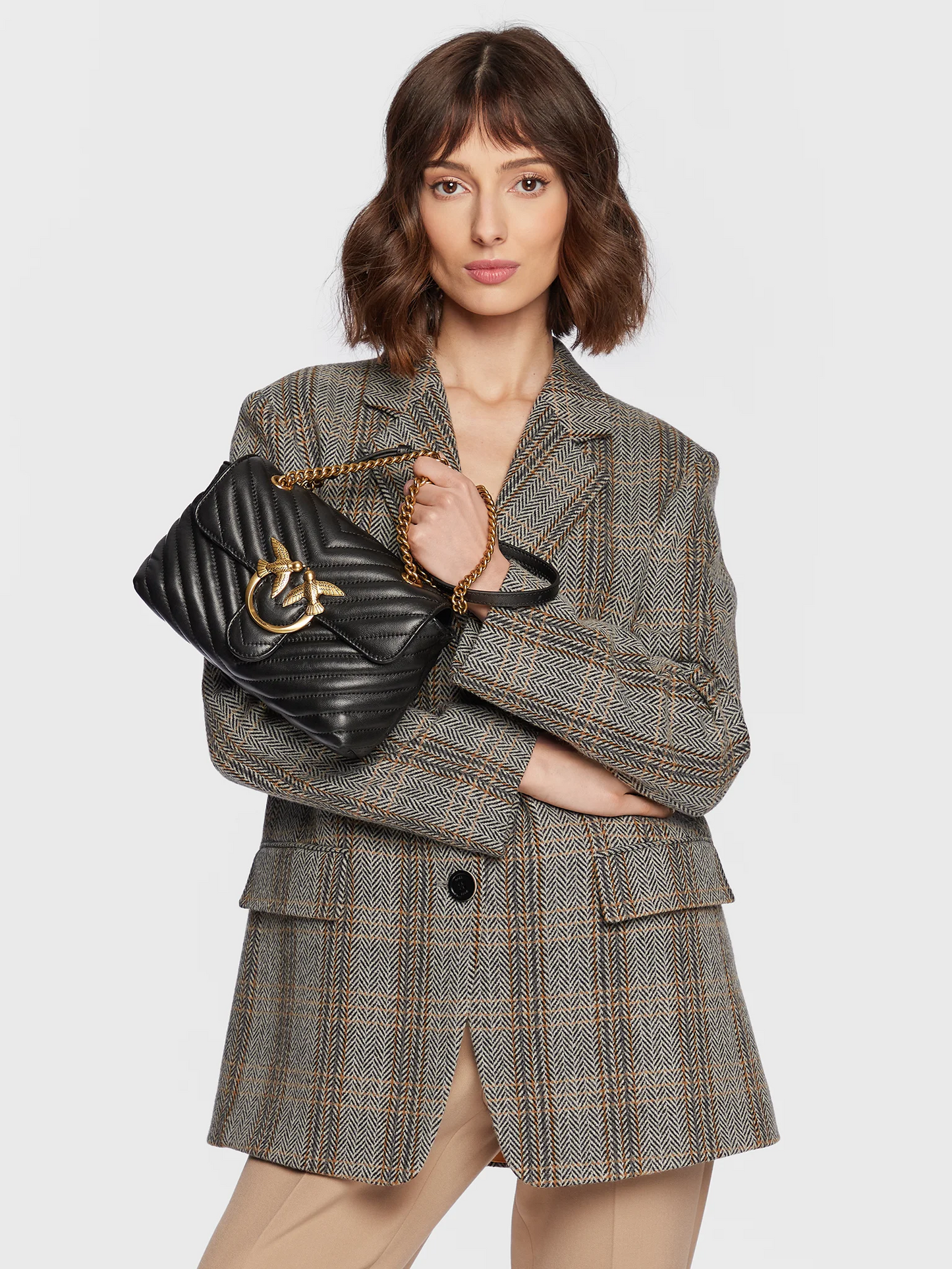 P.I.N.K.O. Love Mini Lady Puff Chevron Bag