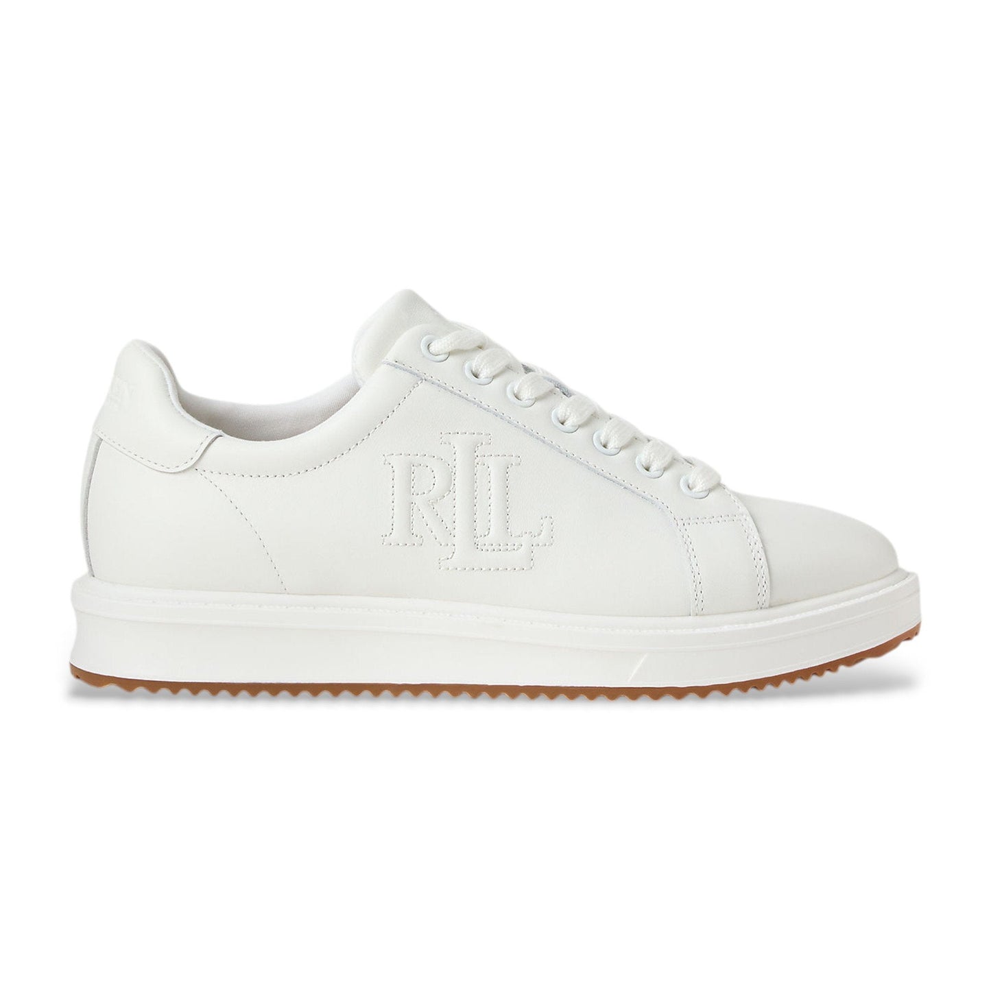 P.O.L.O R.A.L.P.H AINSLEY LEATHER SLIPPERS WHITE